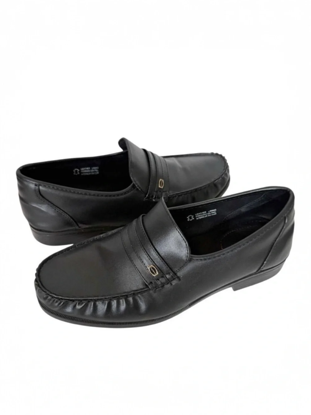 Dexter Comfort Men’s Faxton Black Faux Leather Formal Loafers Shoes Size 11 Wide